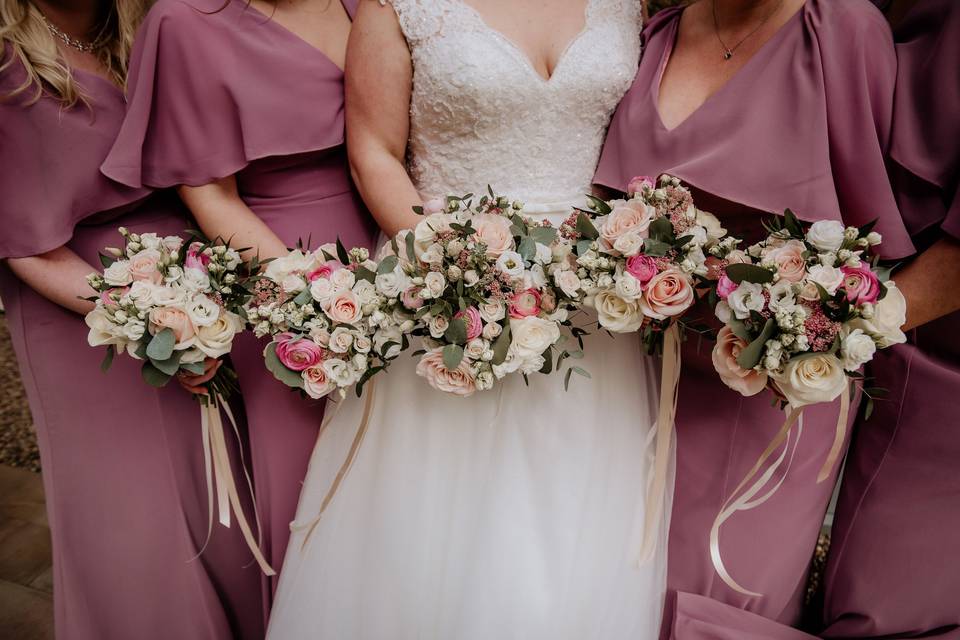 Pale pink bouquets