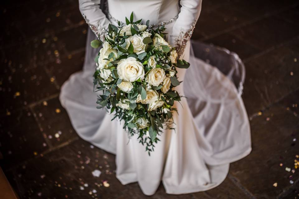 White shower bouquet