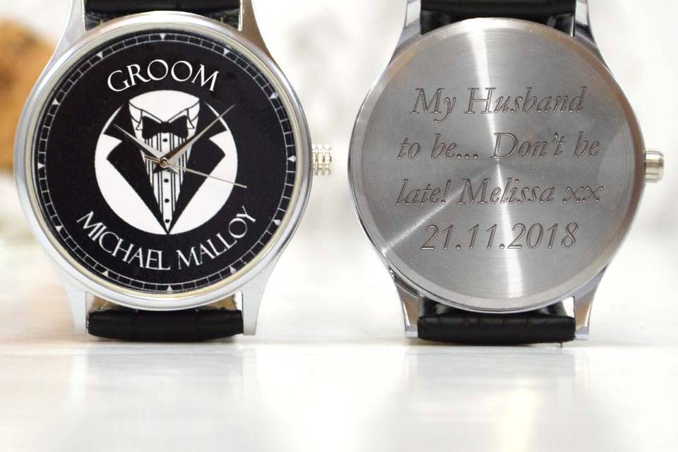Personalised watch for groom