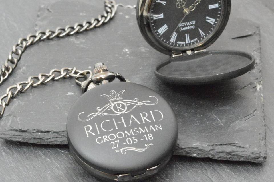 Engraved pocket watch