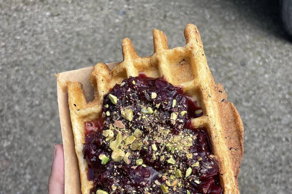 Cherry jam & pistachios