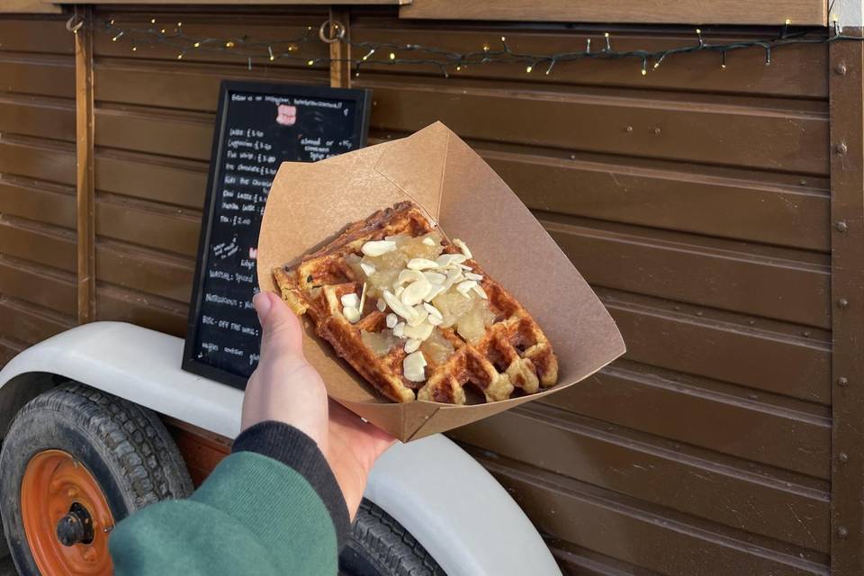 Spiced apple compote waffle
