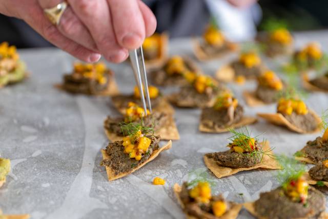 Close-up plating detail