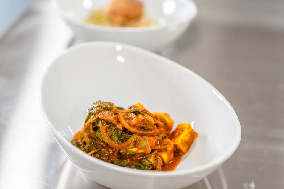Plated pasta bowl