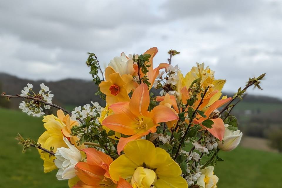 Spring bridal bouquet