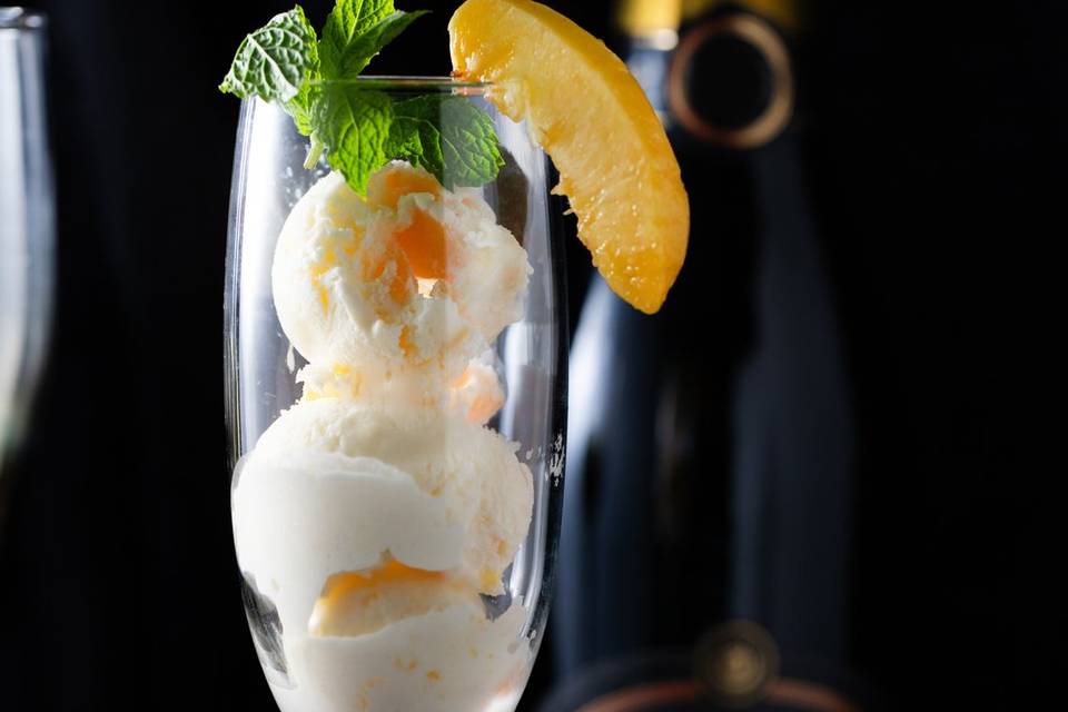 Peach bellini ice cream
