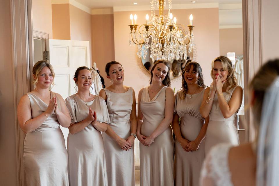 Dress reveal bridal party