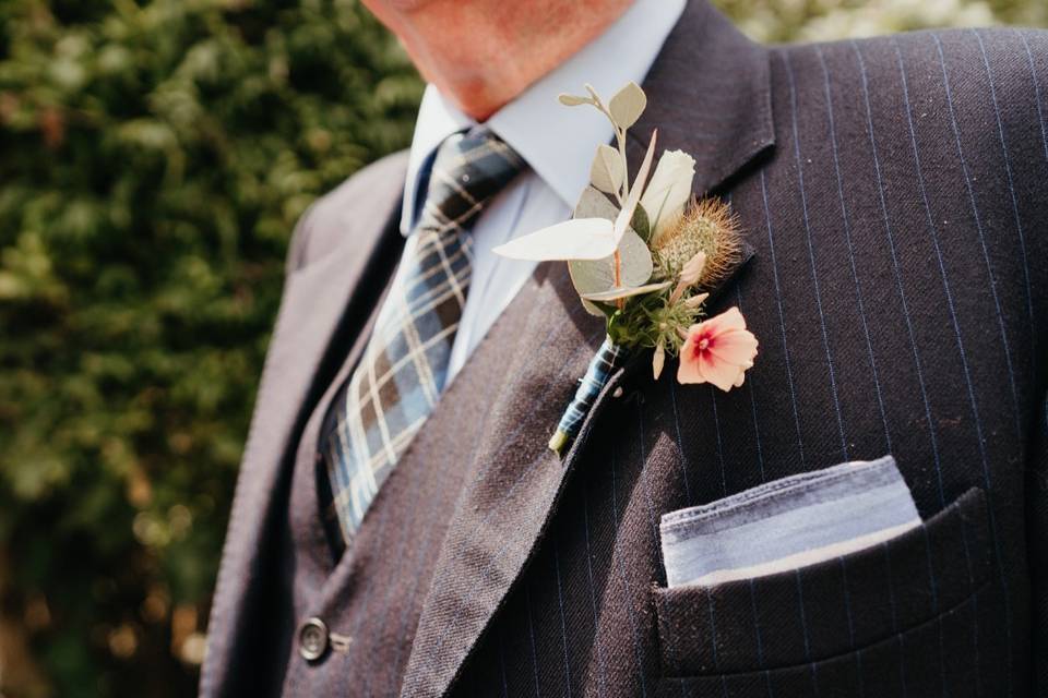 Bespoke tartan wrapped Buttonh