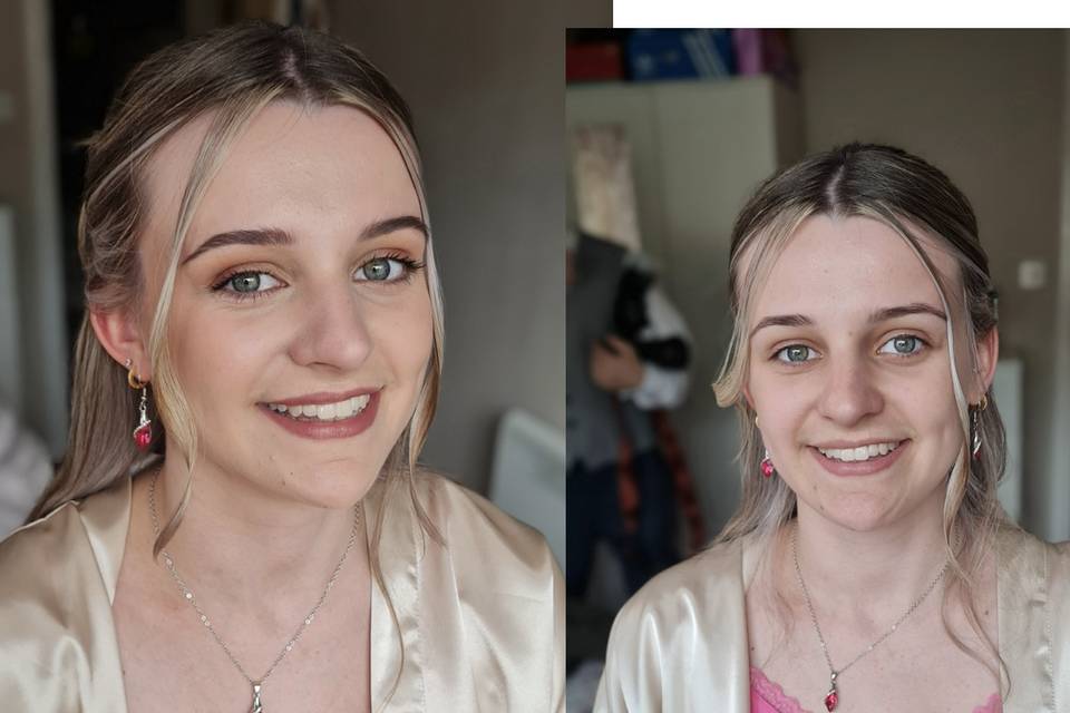 Bridesmaid hair and makeup