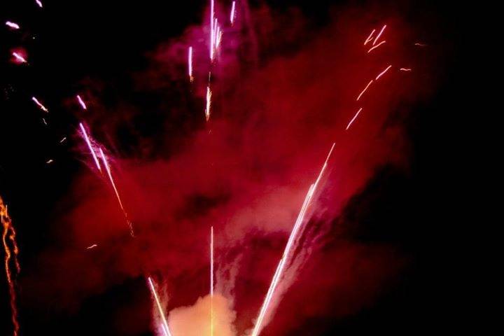 Pink-themed pyrotechnics