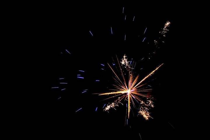 Nighttime fireworks display