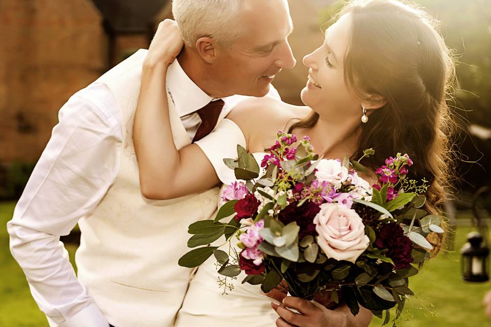 A loving moment at sunset