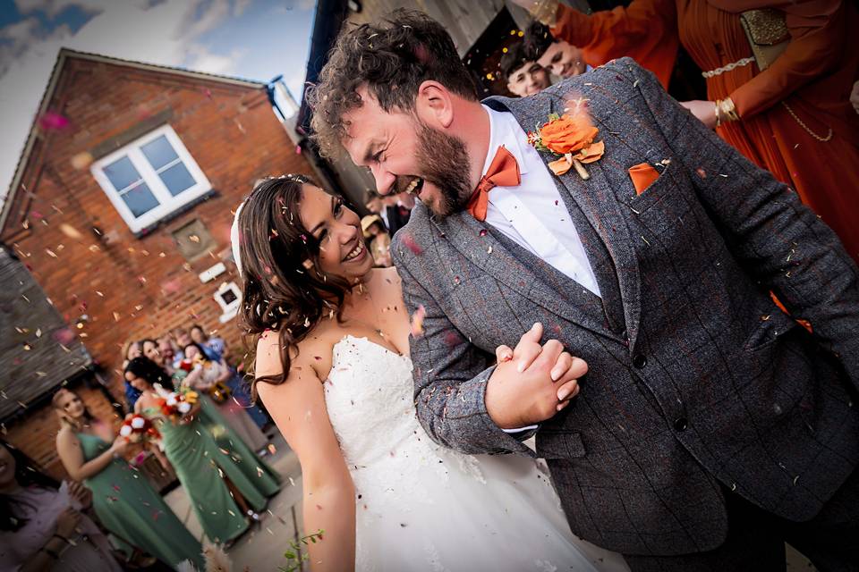 A playful confetti walk