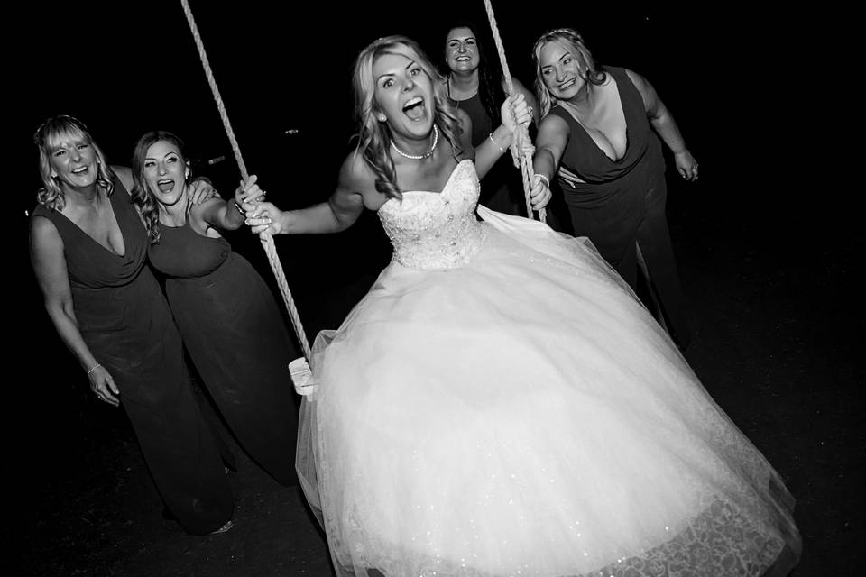 Bride on the swing