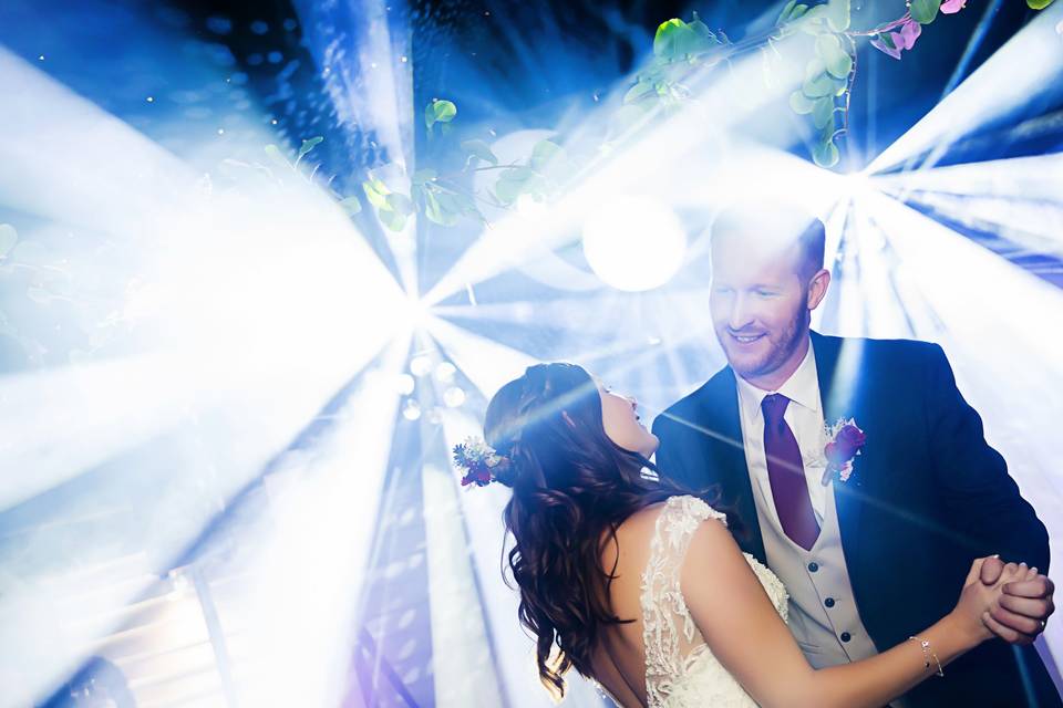 First dance with disco lights