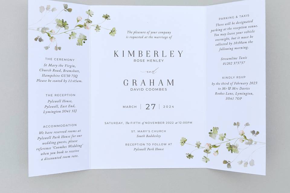 Green gatefold invite