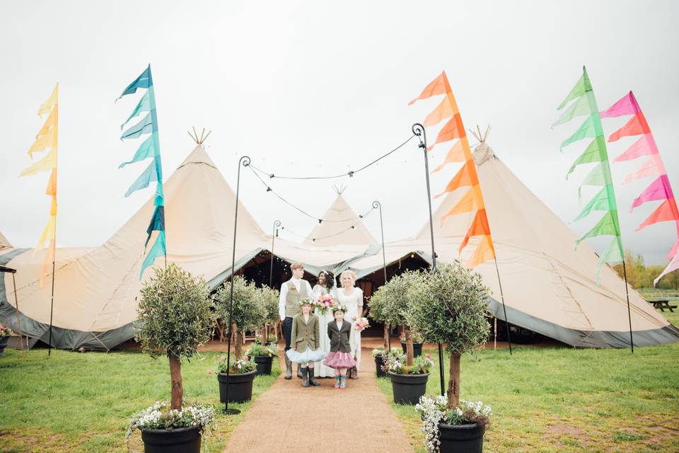 Marquee wedding with festival flair