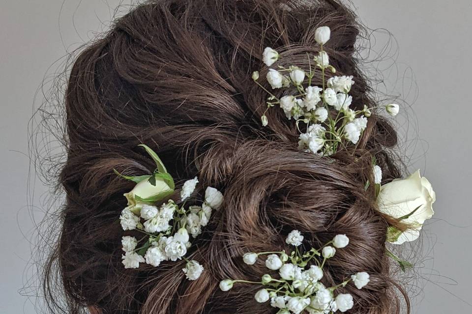 Boho textured low bun