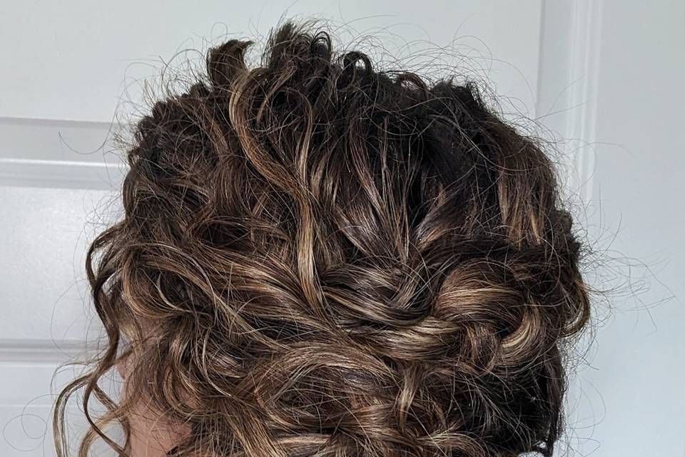 Curly hair updo