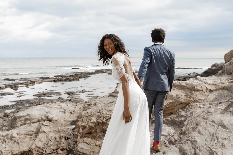 Beautiful beach elopement