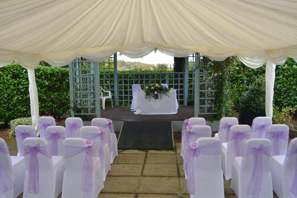 Terrace with small marquee