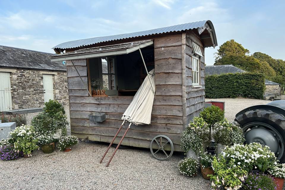 Shepherds hut drinks