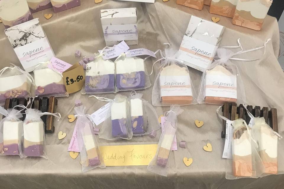 Selection of wedding favours