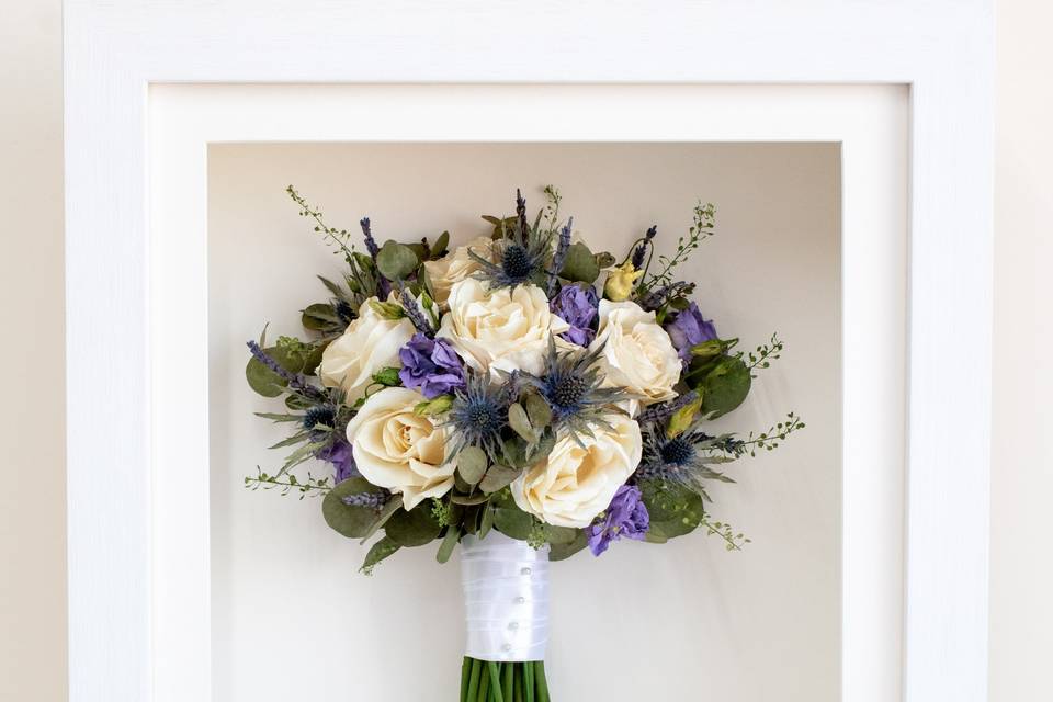 Framed wedding bouquet