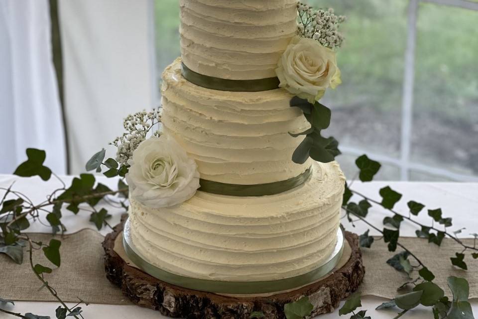 Green and white buttercream