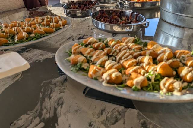 Premium canape spread at weddi