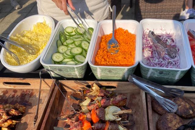 BBQ kebab spread at golden hou