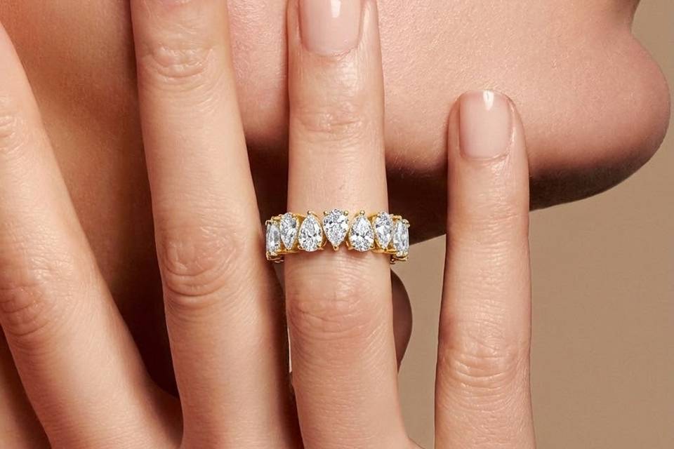Pear shape eternity ring