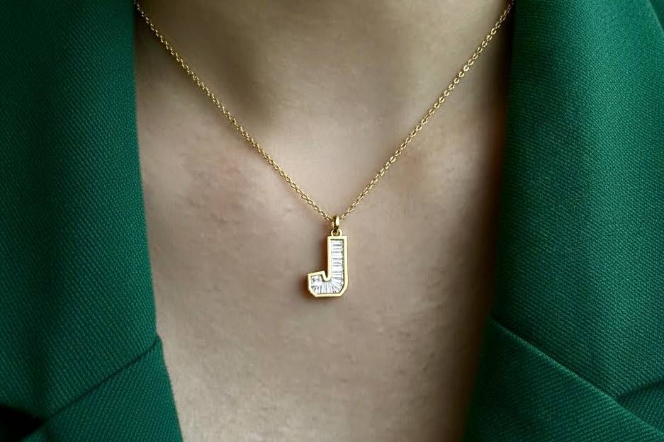 Diamond Alphabet Pendant
