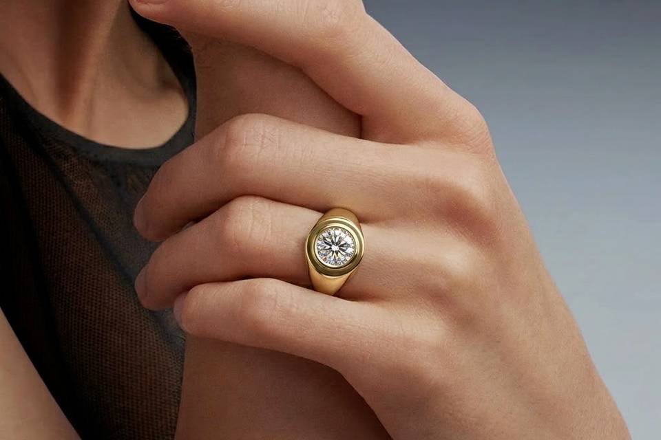 Bezel set Round Diamond Ring