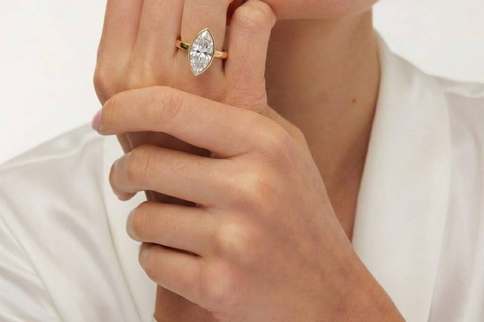 Marquise Diamond Bezel Ring
