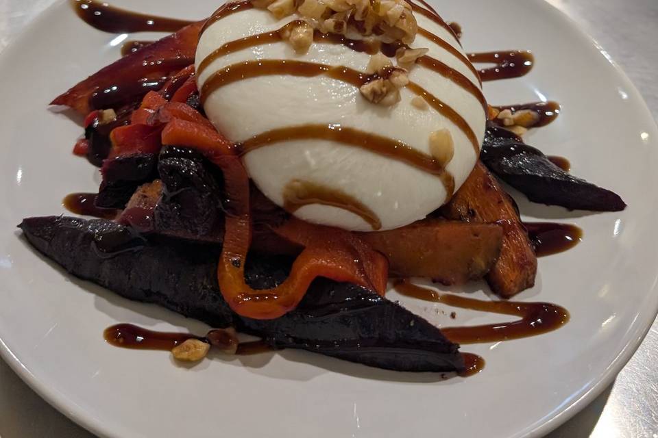 Burrata with roasted vegetable