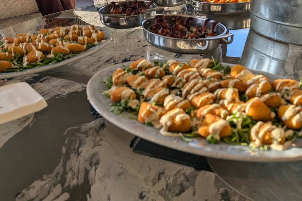 Premium canape spread at weddi