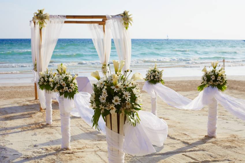 Beach ceremony set up