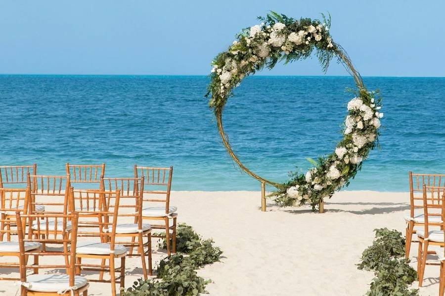 Beach ceremony set up