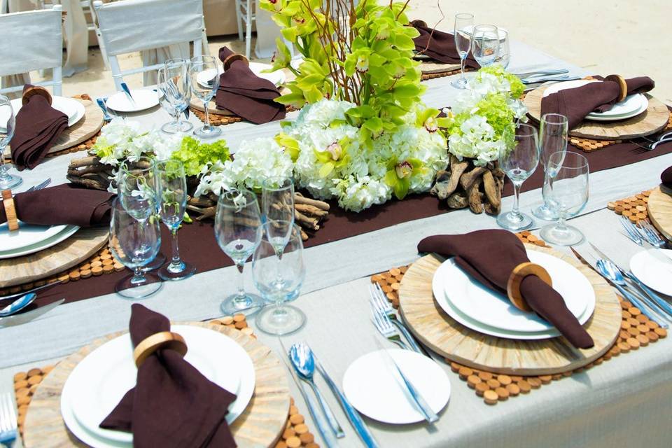 Wedding reception set up