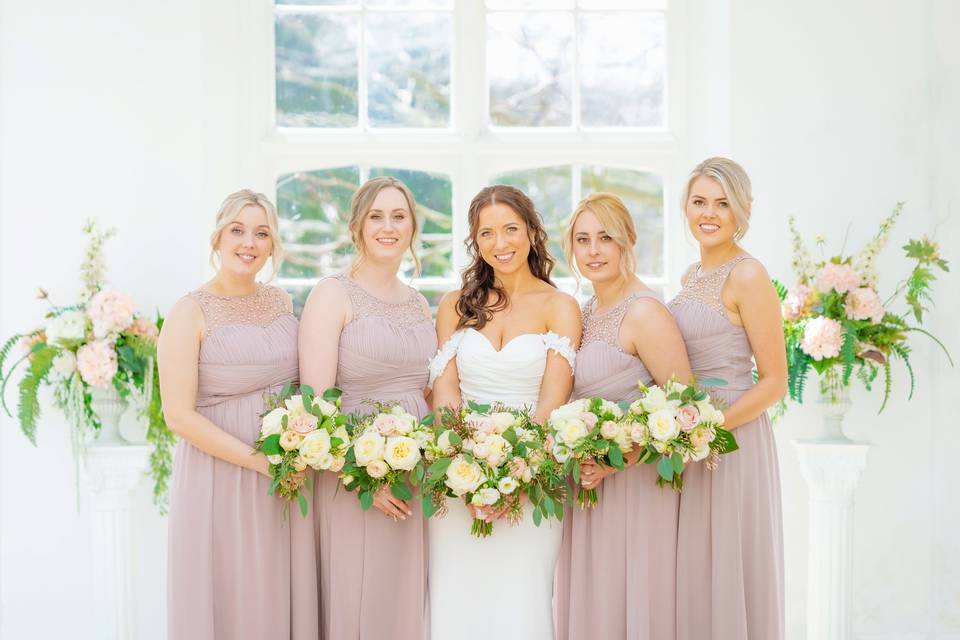 Bride and Bridesmaids