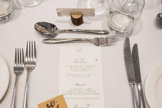 Wedding Menu for N&J