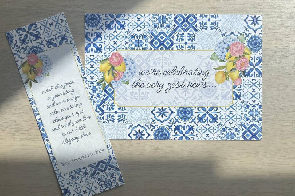 Baby Shower Invite & Bookmark