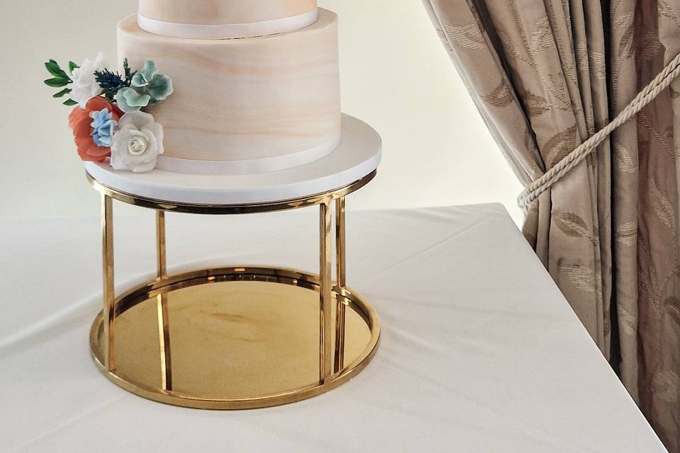 Vegan wedding lace and marble