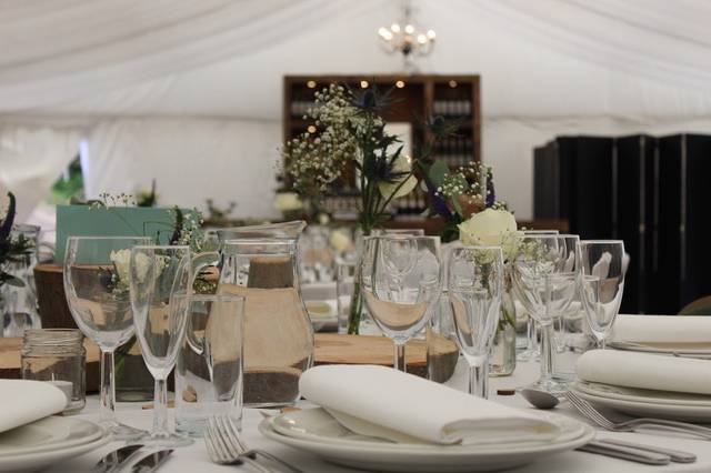 Beautiful marquee tablescape