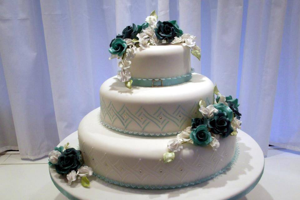 Symphony in Blue Wedding Cake