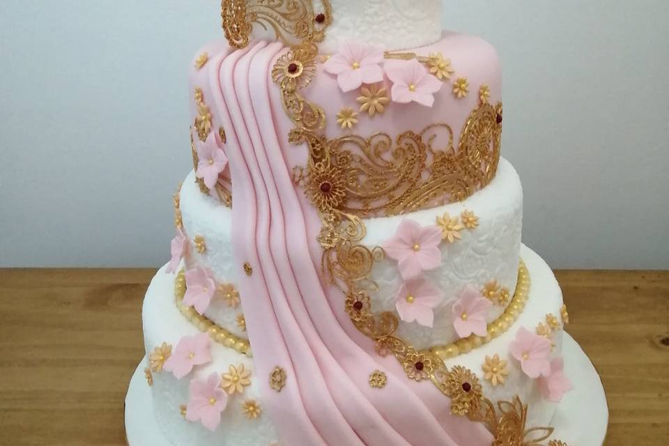Pink Wedding Cake by Dream Wed