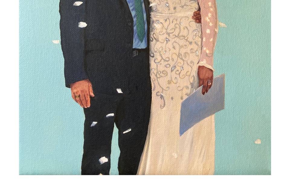 Oil on Canvas wedding portrait