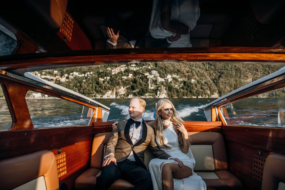 Lake como by boat