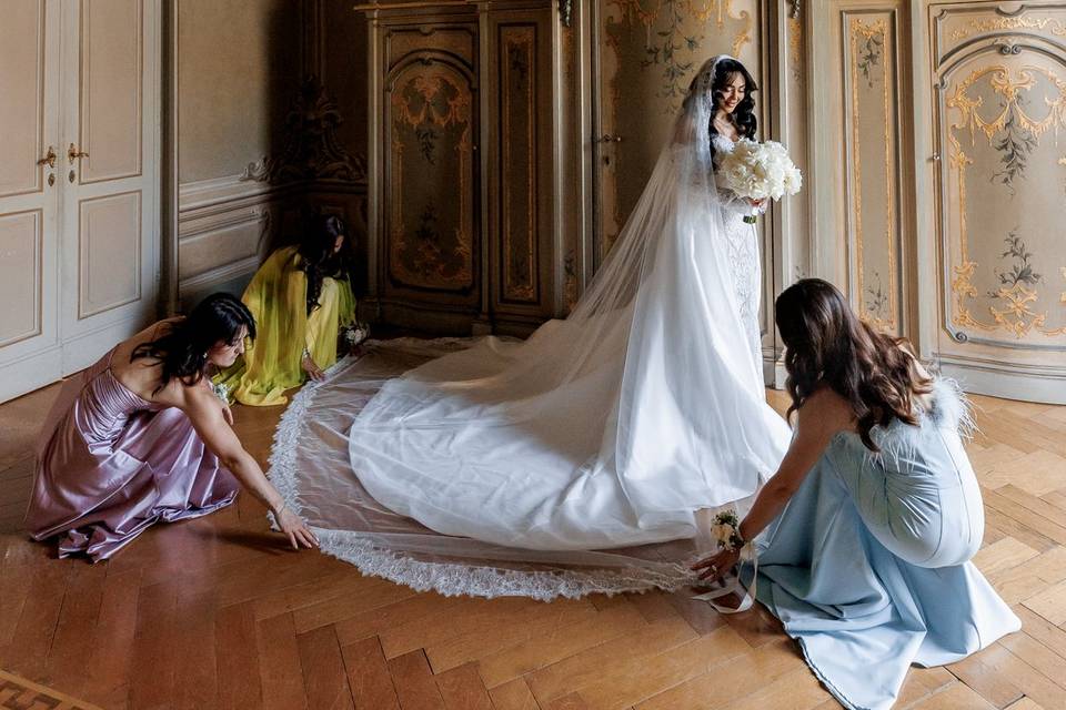 Bride getting ready
